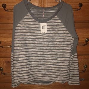 Gray striped sweater
